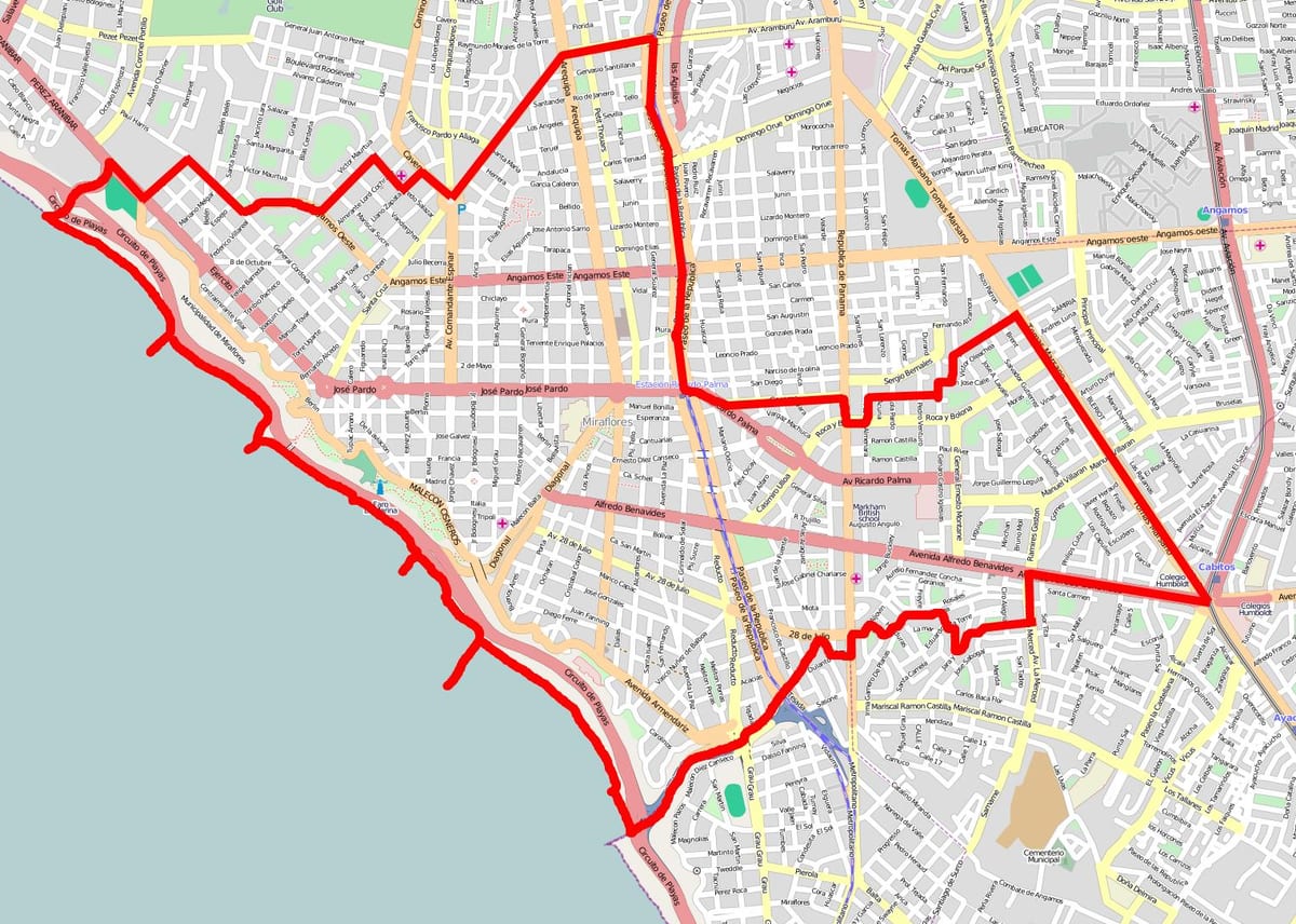 Lima miraflores map