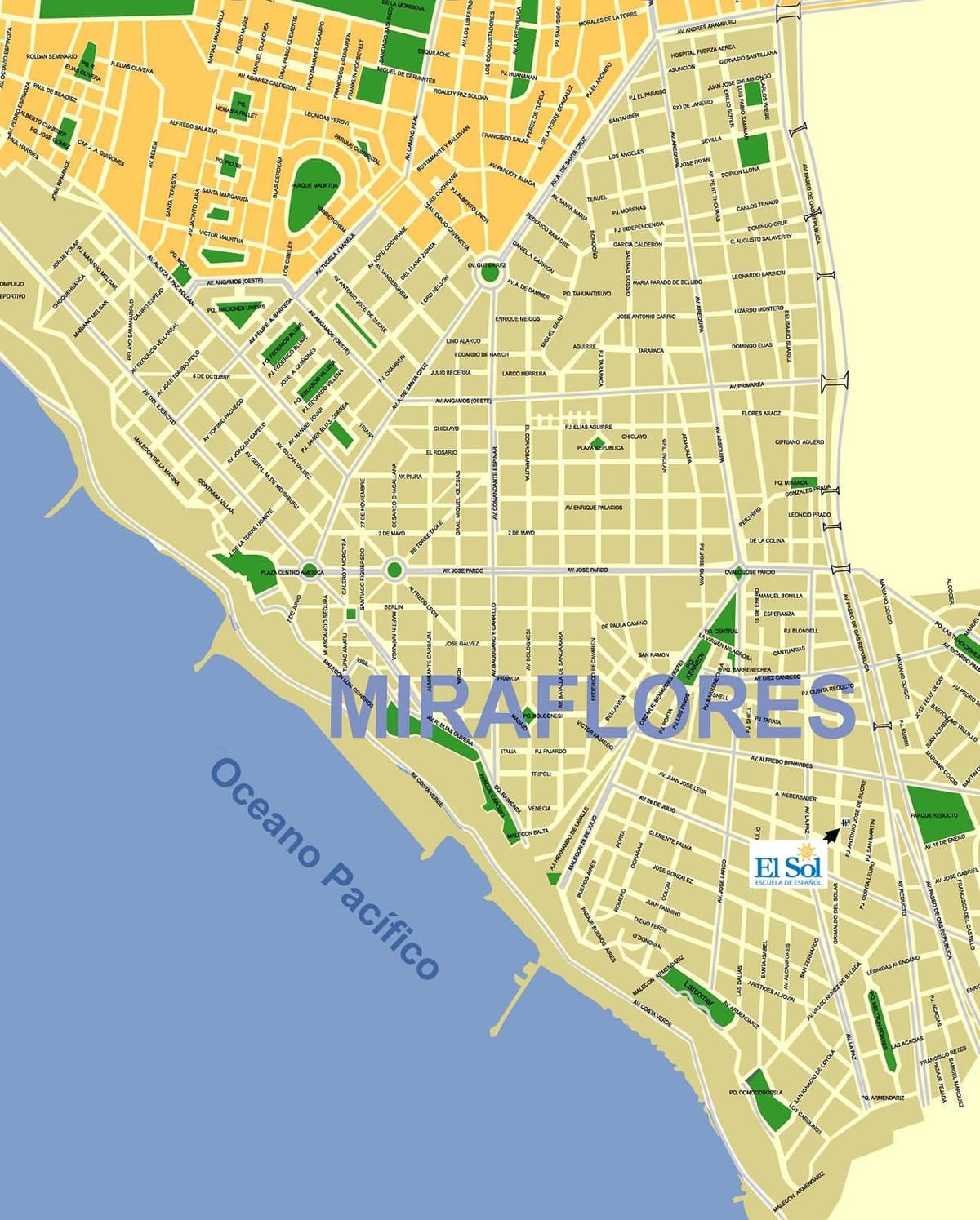 map of miraflores Lima peru